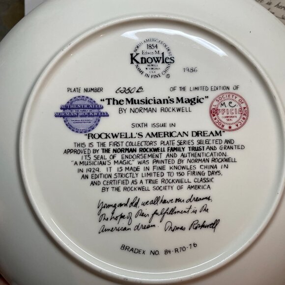 Norman Rockwell The Musician's Magic Collectors Plate in Knowles Fine China - Picture 3 of 4